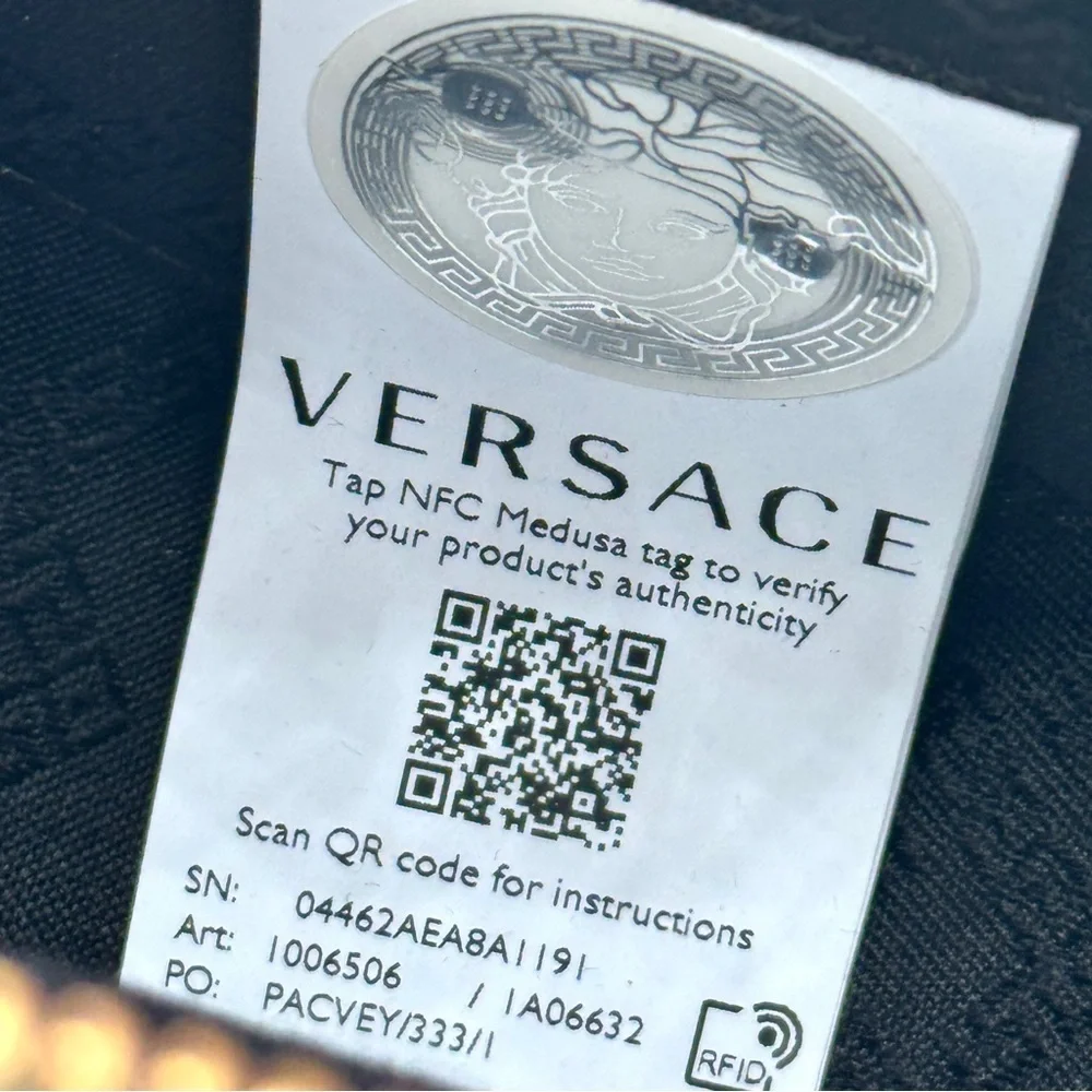 NWT Versace Heart Medusa Crossbody Strap Bag Gold Leather Kids Purse Logo Plaque